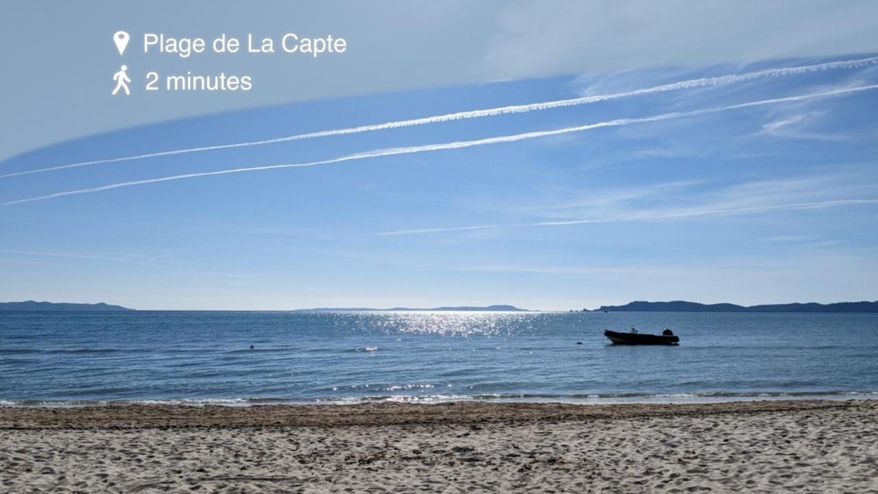 L'Instant Plage - Vue Mer - Bord De Plage - La Capte - Cote D'Azur Hyères Buitenkant foto